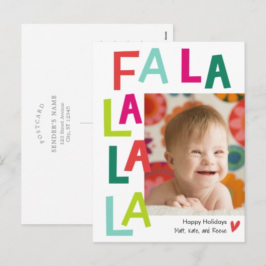 Leuke Lied Bewerkbare Kleur Vakantie Ansichtkaart Feestdagenkaart (Voorkant / Achterkant)