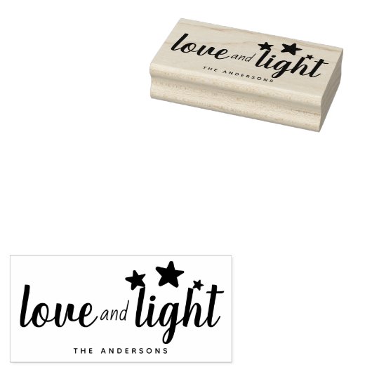 Leuke Liefde en Lichte Sterren Gepersonaliseerde V Rubberstempel (Gestempeld)