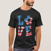 Leuke Liefde Football USA Vlag Vrouwen Meisjes Foo T-shirt (Voorkant)