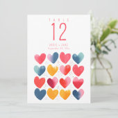 Leuke liefde harten Tafel Nummer Zitkaart Kaart (Staand voorkant)