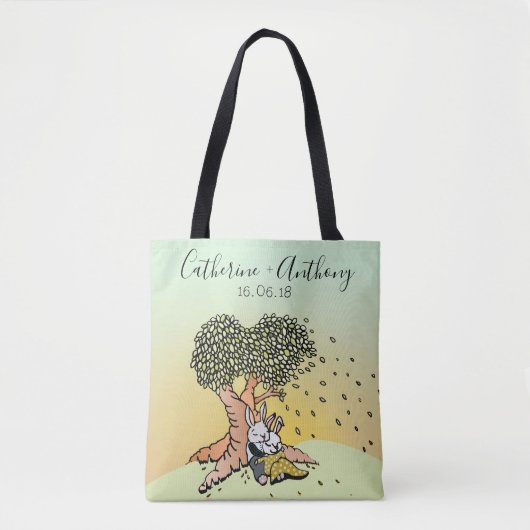 Leuke liefde konijntjes bruiloft gunst voor Jubile Tote Bag (Voorkant)