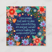 Leuke Liefde Mensen Inspireren Quote Vriendelijkhe Vierkante Visitekaartje (Voorkant)