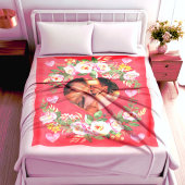 Leuke liefde paar familie hart foto fleece deken