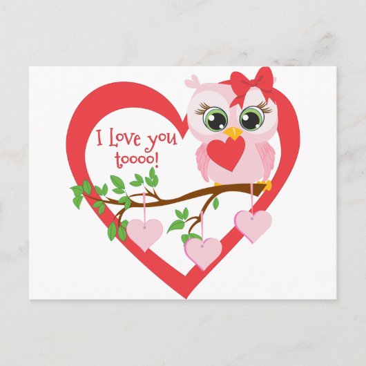 Leuke Liefde Uil Briefkaart (Voorkant)