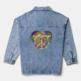 Leuke liefde vrede Verander kunstzinnig hart Denim Jacket