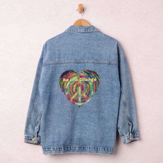 Leuke liefde vrede Verander kunstzinnig hart Denim Jacket (Hangar)