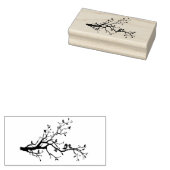Leuke liefdesvogels op een boomtak rubberstempel (Gestempeld)