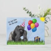 Leuke liefdevolle Gorilla Verjaardag Flat Kaart (Staand voorkant)