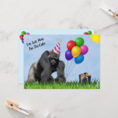 Leuke liefdevolle Gorilla Verjaardag Flat Kaart (Voorkant / Achterkant in situ)