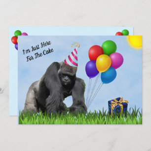 Leuke liefdevolle Gorilla Verjaardag Flat Kaart