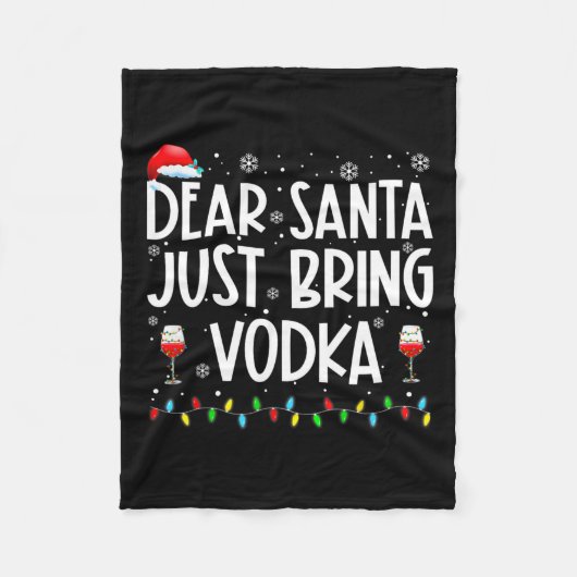 Leuke lieve kerstman breng gewoon wodka kerstpyjam fleece deken (Voorkant)