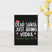 Leuke lieve kerstman breng gewoon wodka kerstpyjam kaart (Gele Bloem)