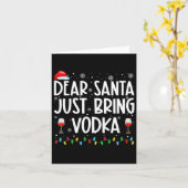 Leuke lieve kerstman breng gewoon wodka kerstpyjam kaart (Gele Bloem)