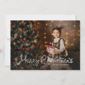 Leuke lieve Kerstmis speelse script foto Feestdagenkaart (Voorkant)