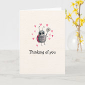 Leuke Lieveheersbeestje en Daisy Thinking van u Kaart (Gele Bloem)