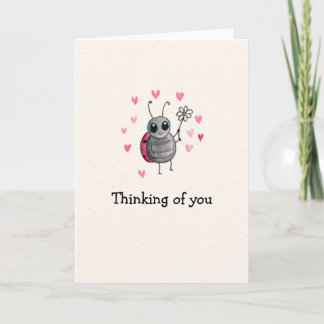 Leuke Lieveheersbeestje en Daisy Thinking van u Kaart