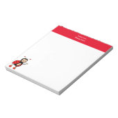 Leuke lieveheersbeestje en rode koptekst Eenvoudig Notitieblok (Linkerzijde)