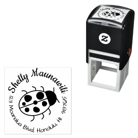 Leuke lieveheersbeestje retour adres stempel ronde (In situ)