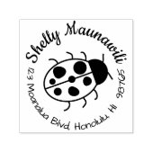 Leuke lieveheersbeestje retour adres stempel ronde (Design)