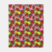 Leuke lieveheersbeestjes en bloemen Kleurrijke Pat Fleece Deken (Voorkant)