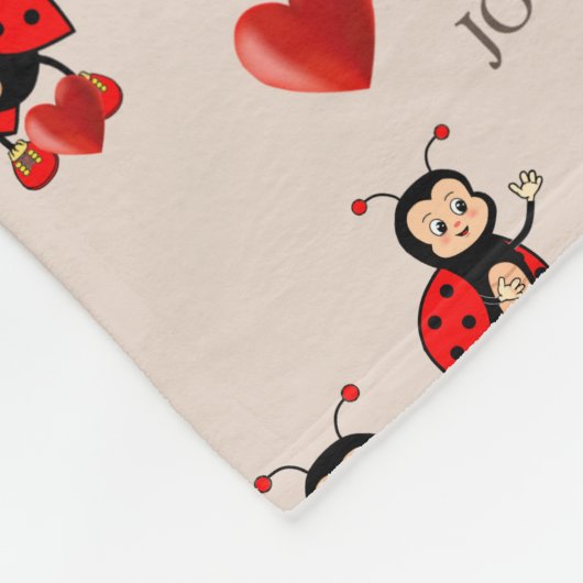 Leuke lieveheersbeestjes, harten en vreugdetekst o fleece deken (Hoek)