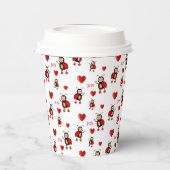 Leuke lieveheersbeestjes, harten & vreugde tekst o papieren bekers (Links)