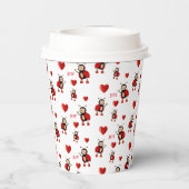 Leuke lieveheersbeestjes, harten & vreugde tekst o papieren bekers (Achterkant)