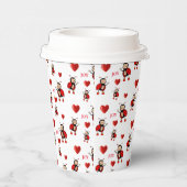 Leuke lieveheersbeestjes, harten & vreugde tekst o papieren bekers (Rechts)