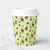 Leuke lieveheersbeestjes, harten & vreugdetekst op papieren bekers (Achterkant)