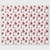 Leuke lieveheersbeestjes op wit cadeaupapier (Vlak)