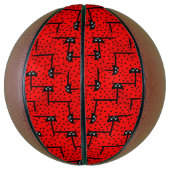 Leuke lieveheersbeestjes - rood patroon basketbal (Verticaal)