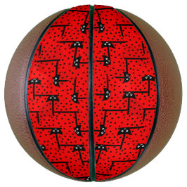 Leuke lieveheersbeestjes - rood patroon basketbal