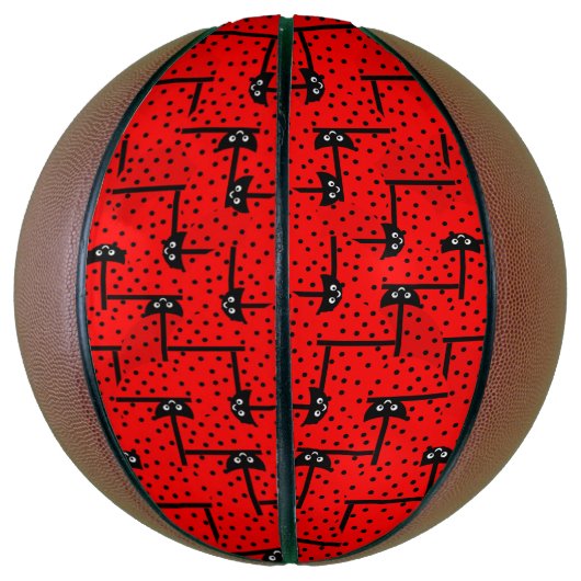 Leuke lieveheersbeestjes - rood patroon basketbal (Verticaal)