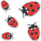 Leuke lieveheersbeestjes tuin insecten sticker (Voorkant)