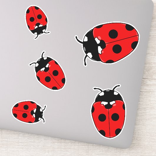 Leuke lieveheersbeestjes tuin insecten sticker (Detail)