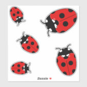 Leuke lieveheersbeestjes tuin insecten sticker (Vel)