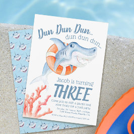 Leuke lifesaver baby shark 3e verjaardag kaart