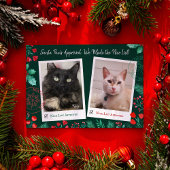 Leuke Lijst 2 Kattenfoto Waterverf Rood & Groen Feestdagenkaart