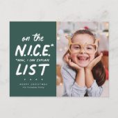 Leuke lijst grappige leuke groene twee foto kerst feestdagenkaart (Voorkant)