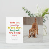 Leuke lijst grappige leuke kleurrijke foto kerst feestdagenkaart (Staand voorkant)