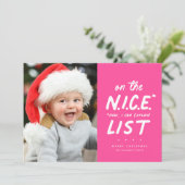 Leuke lijst grappige schattige één foto hot pink C Feestdagenkaart (Staand voorkant)