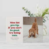 Leuke lijst grappige schattige rode groene huisdie feestdagenkaart (Staand voorkant)