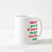 Leuke lijst grappige schattige rode groene kerst koffiemok (Voorkant rechts)