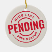 Leuke lijst grappige schattige rode kerst huisdier keramisch ornament (Voorkant)