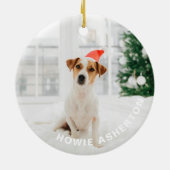 Leuke lijst grappige schattige rode kerst huisdier keramisch ornament (Achterkant)