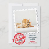 Leuke lijst in afwachting van grappige kat hond fo feestdagenkaart (Voorkant)