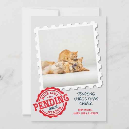 Leuke lijst in afwachting van grappige kat hond fo feestdagenkaart (Voorkant)