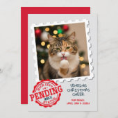 Leuke lijst in afwachting van grappige kat hond fo feestdagenkaart (Voorkant / Achterkant)