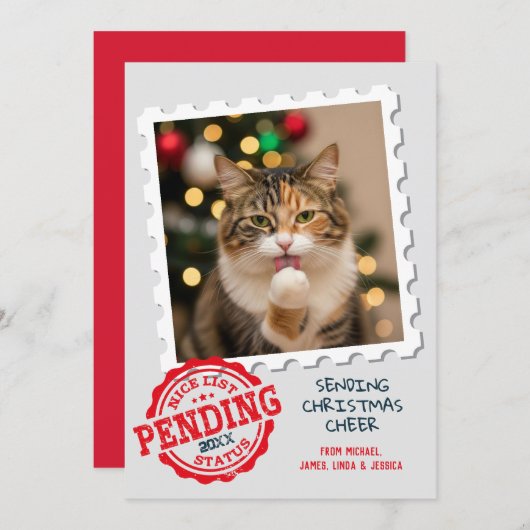 Leuke lijst in afwachting van grappige kat hond fo feestdagenkaart (Voorkant / Achterkant)