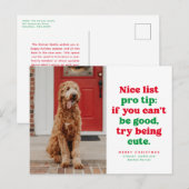 Leuke lijst pro tip grappig een foto kerst huisdie feestdagenkaart (Voorkant / Achterkant)
